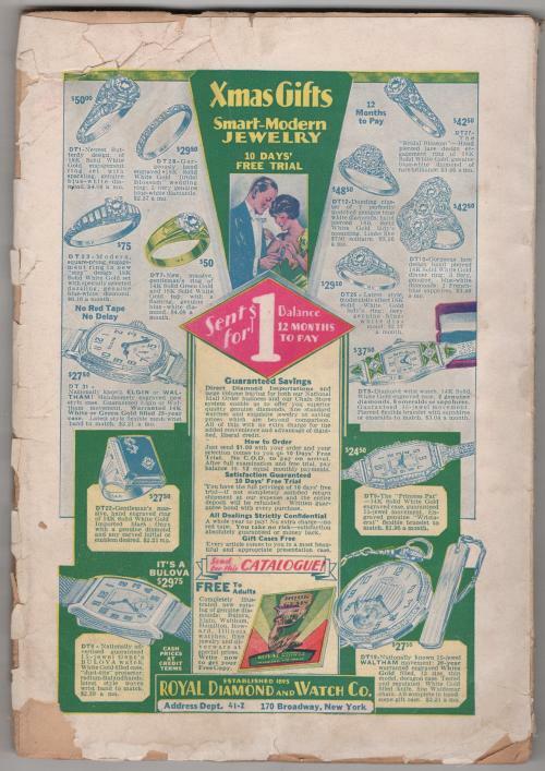 Argosy Dec 7 1929 Pulp Gage Cvr; H. Bedford-Jones; Erle Stanley Gardner Cvr