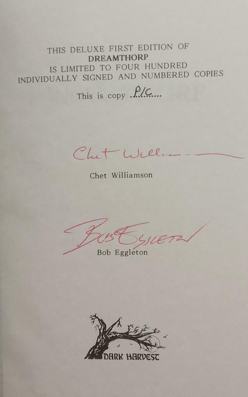Dreamthorp by Chet Williamson (First Edition) Limited Slipcased Signed "P/C" ...