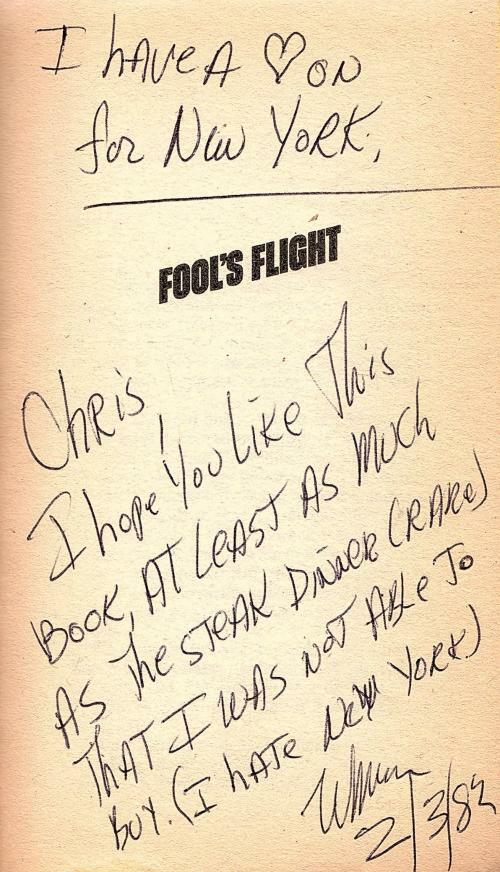 Digger Fool's Flight by Warren Murphy (First Printing) Signed