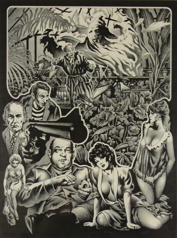 Stephen Fabian ORIGINAL ART Ink & Pencil Nightmares in Blood Clive Barker