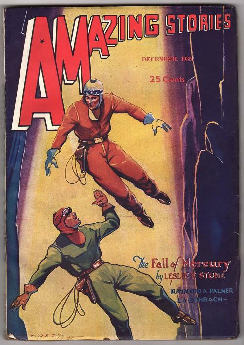 Amazing Stories Dec 1935 The Fall of Mercury, Morey Cover