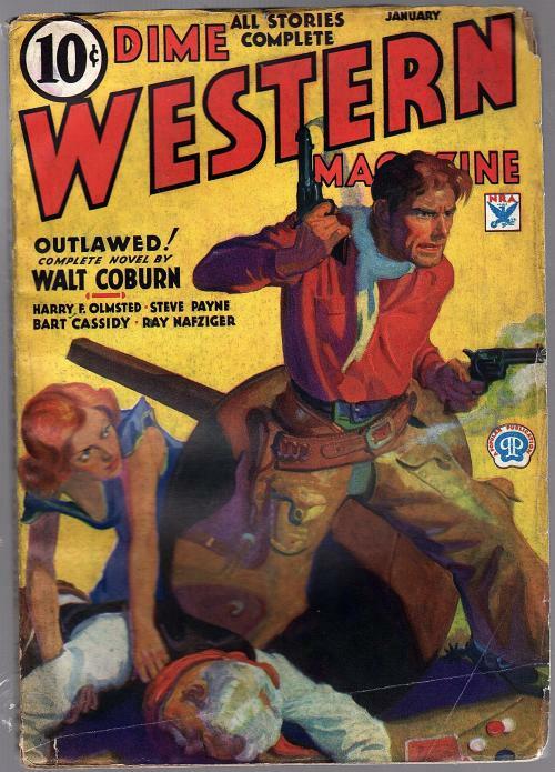 Dime Western Jan 1934 Walt Coburn, Bart Cassidy, Olmsted, Baumhofer