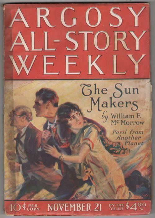 Argosy Nov 21 1925 Paul Stahr Sci-Fi Cover; William F. McMorrow