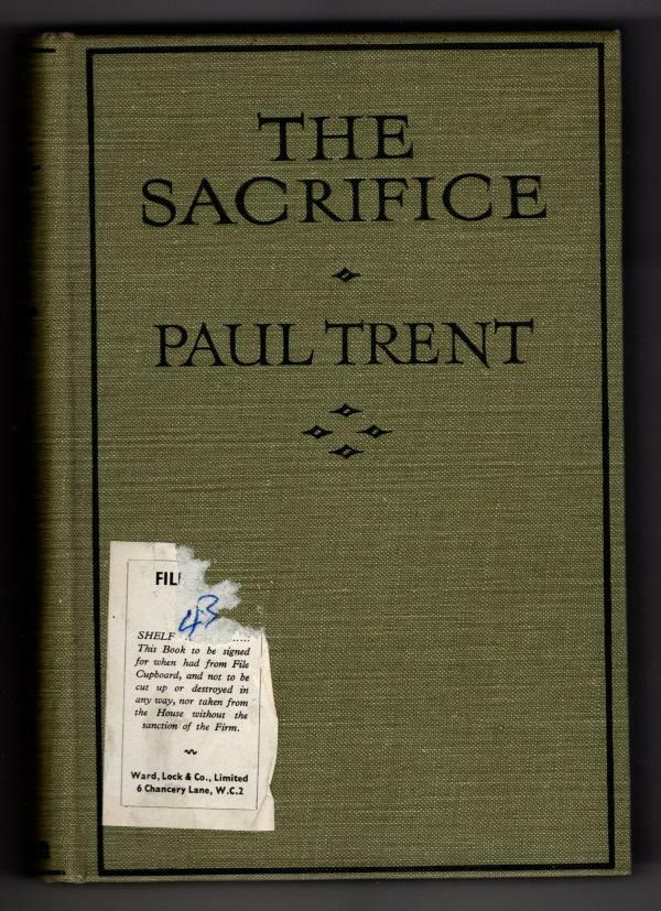 The Sacrifice by Paul Trent (First Edition) Hubin Listed, Abbey Cvr, File Copy