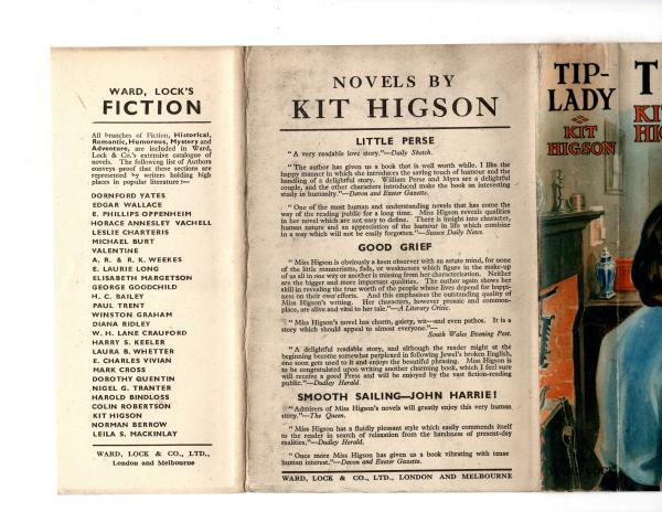 Tip Lady by Kit Higson (First Edition) Ward File Copy