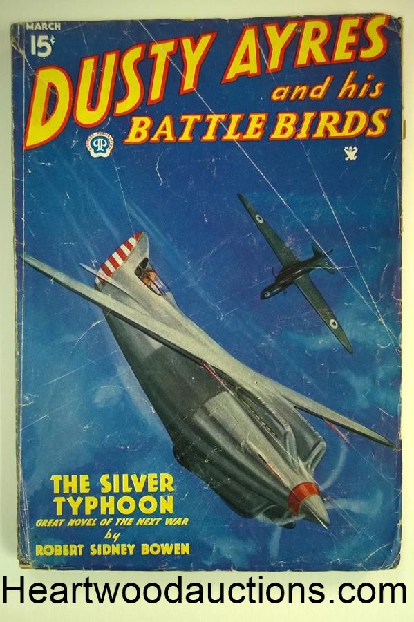 Dusty Ayres Mar 1935 Blakeslee Cover; "The Silver Typhoon"; Josef Kotula Int Art