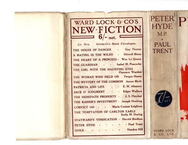 Peter Hyde M.P. by Paul Trent (First Edition) Hubin Listed, Ward File Copy