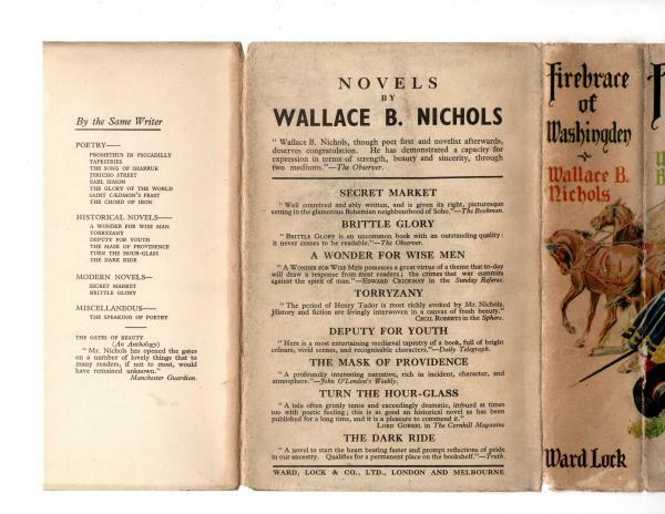 Firebrace of Washingden by Wallace B. Nichols (First Edition) Hubin Listed, F...