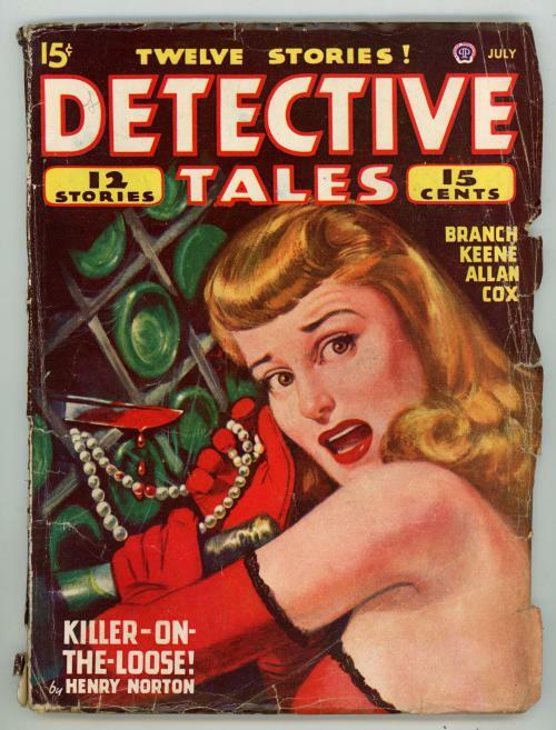 Detective Tales Jul Pulp 1947 GG and bloody dagger Cover Art