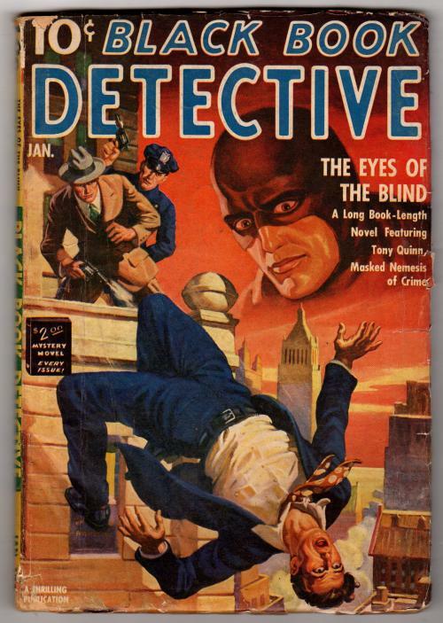 Black Book Detective Jan 1942 The Black Bat, Gangster Cvr