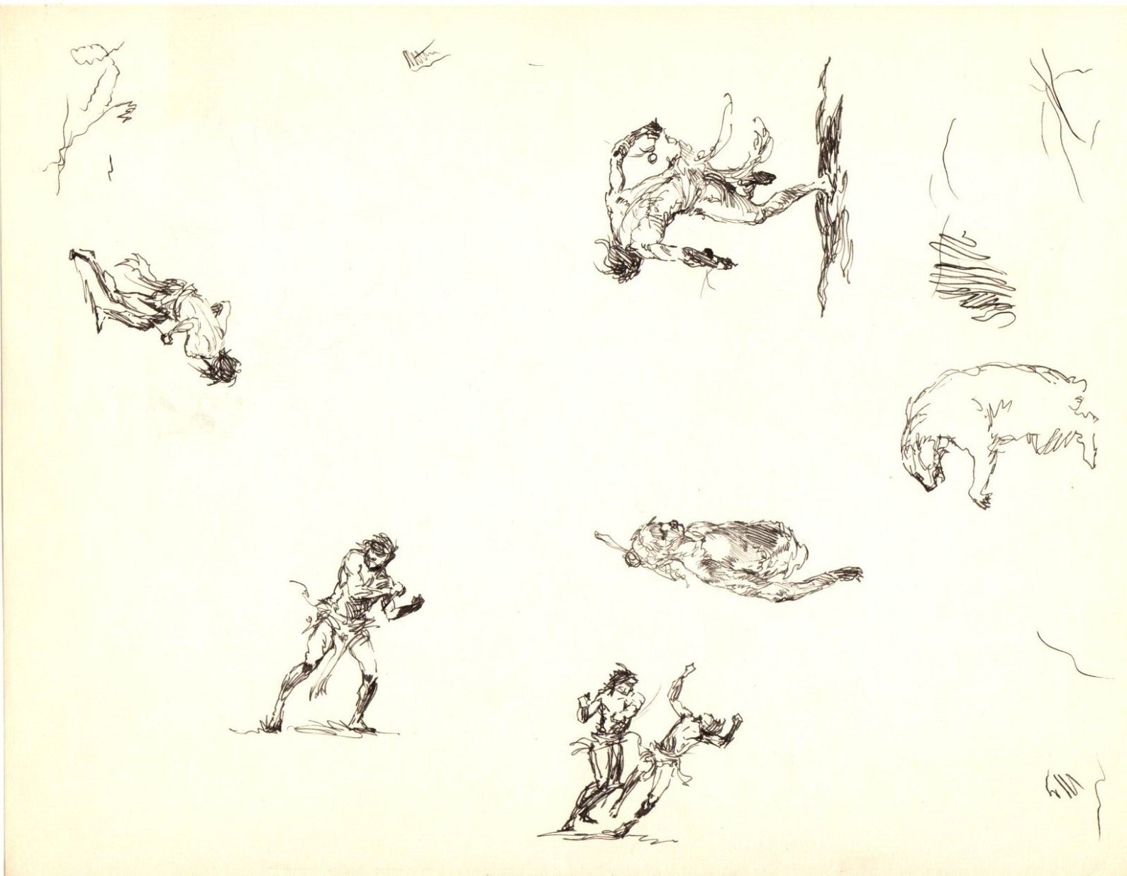 Roy G. Krenkel Original Art - (Tarzan w/ Bear)