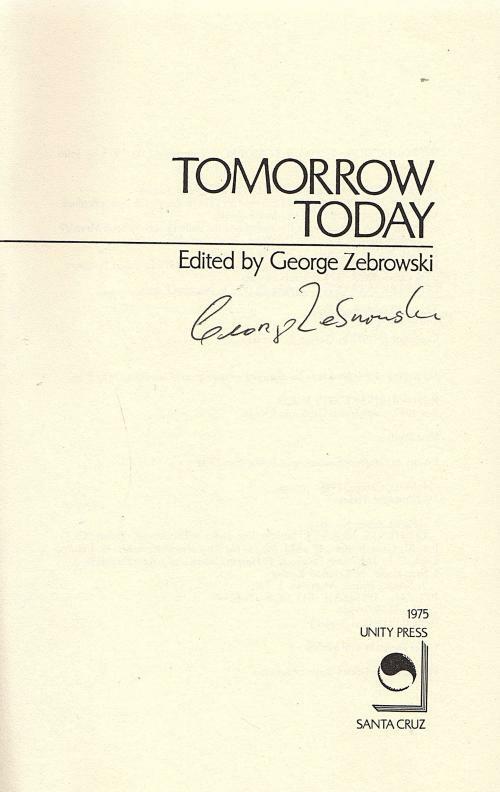 Tomorrow Today by George Zebrowski (First Printing) Signed