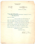 Arthur Train February 1914 Two Typed Letters (Signed)
