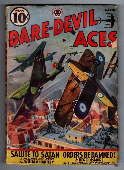 Daredevil Aces Mar 1939 Pulp Blakeslee Cvr; Hal White "U-Boat Control"