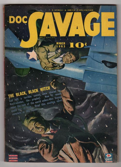 Doc Savage Mar 1943 "The Black, Black Witch"; E. Clarke Cover - Pulp