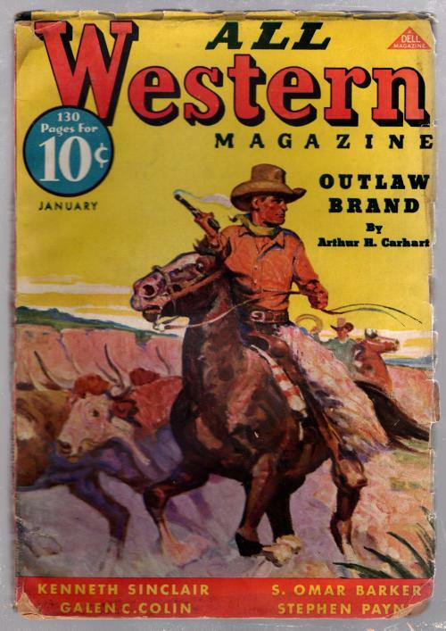 All Western Jan 1937 Cowboy Cover