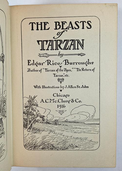 The Beasts of Tarzan by Edgar Rice Burroughs (First Edition) Signed