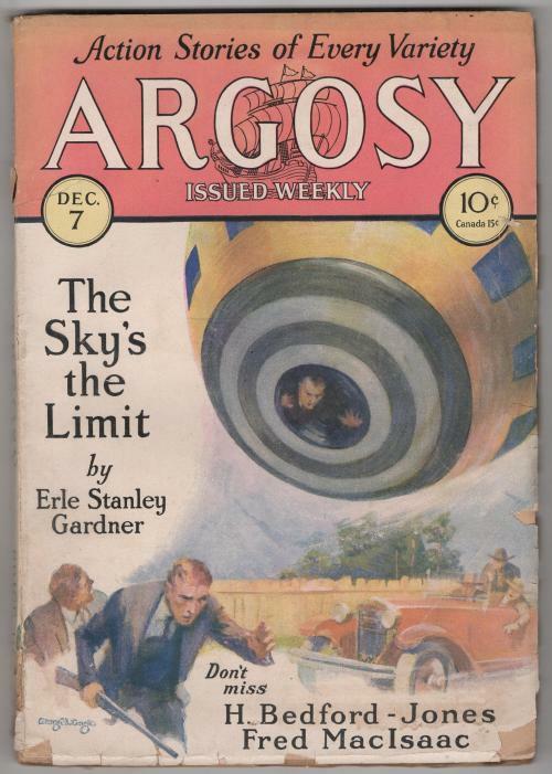 Argosy Dec 7 1929 Pulp Gage Cvr; H. Bedford-Jones; Erle Stanley Gardner Cvr
