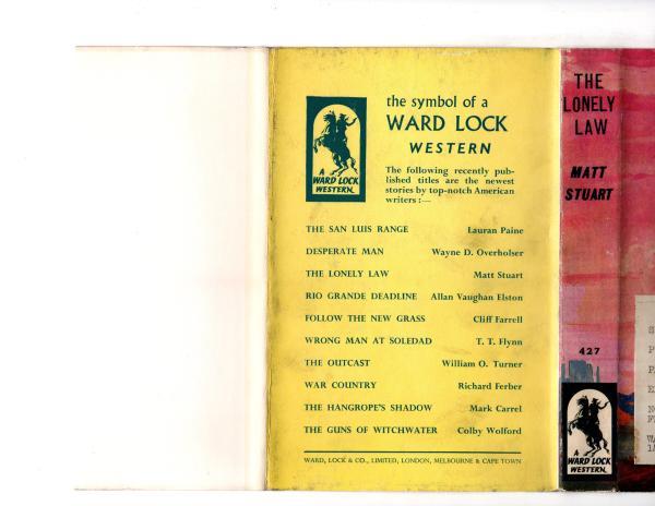 The Lonely Law by Matt Stuart (First UK Edition) Rare DJ Publisher's Copy