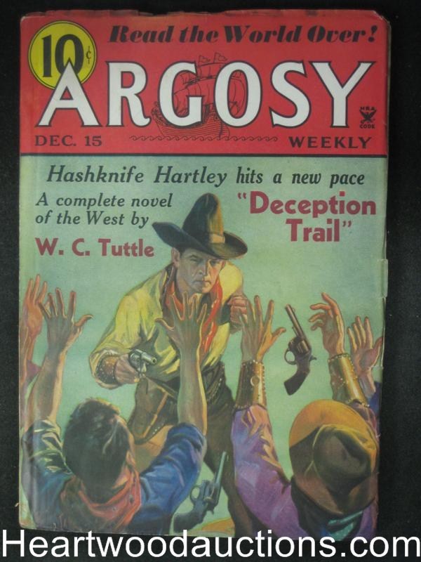 Argosy Dec 15, 1934 Farley,Hashknife Cvr - High Grade