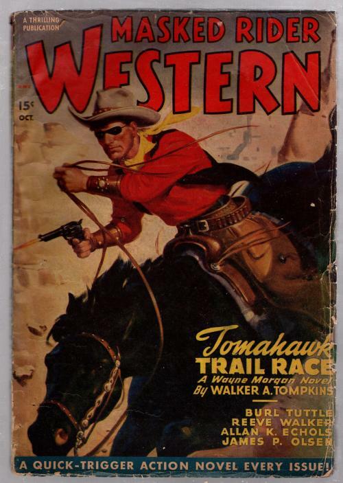 Masked Rider Western Oct 1947 "Tomahawk Trail Race" Pulp