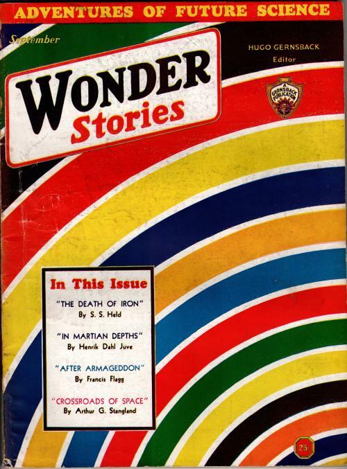 Wonder Stories Sep 1932 Frank R. Paul rainbow Cvr