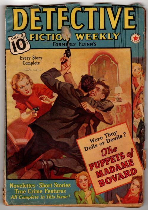 Detective Fiction Weekly December 3 1938 Puppets of Madame Bovard High Grde