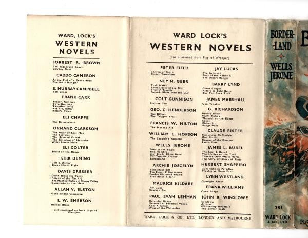 Borderland by Wells Jerome (First UK Edition) File Copy