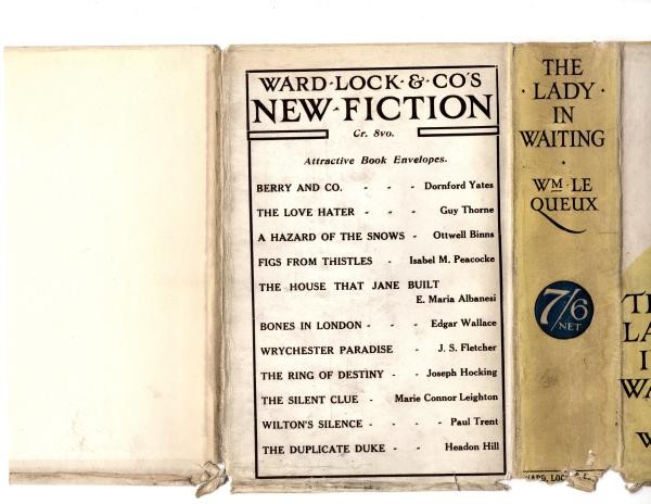 The Lady in Waiting by Wm. Le Queux (First Edition) Hubin Listed, Ward File Copy