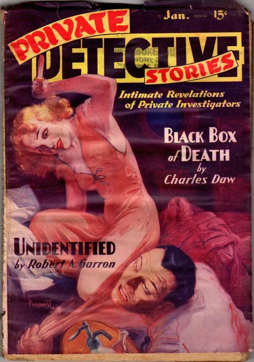 Private Detective Jan 1938 Pulp; Robert A. Garron; Parkhurst; Charles Daw