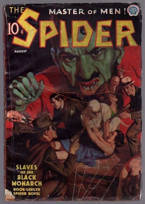 The Spider Aug 1937 John Newton Howitt GG Cvr; Frank Gruber - Pulp
