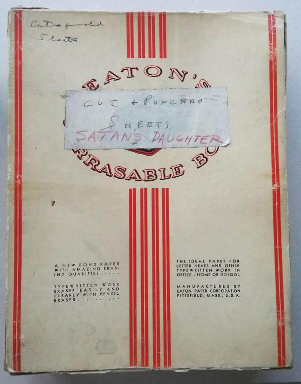 Satan's Daughter by John Taine (Eric Temple Bell) Holographic Manuscript 1923