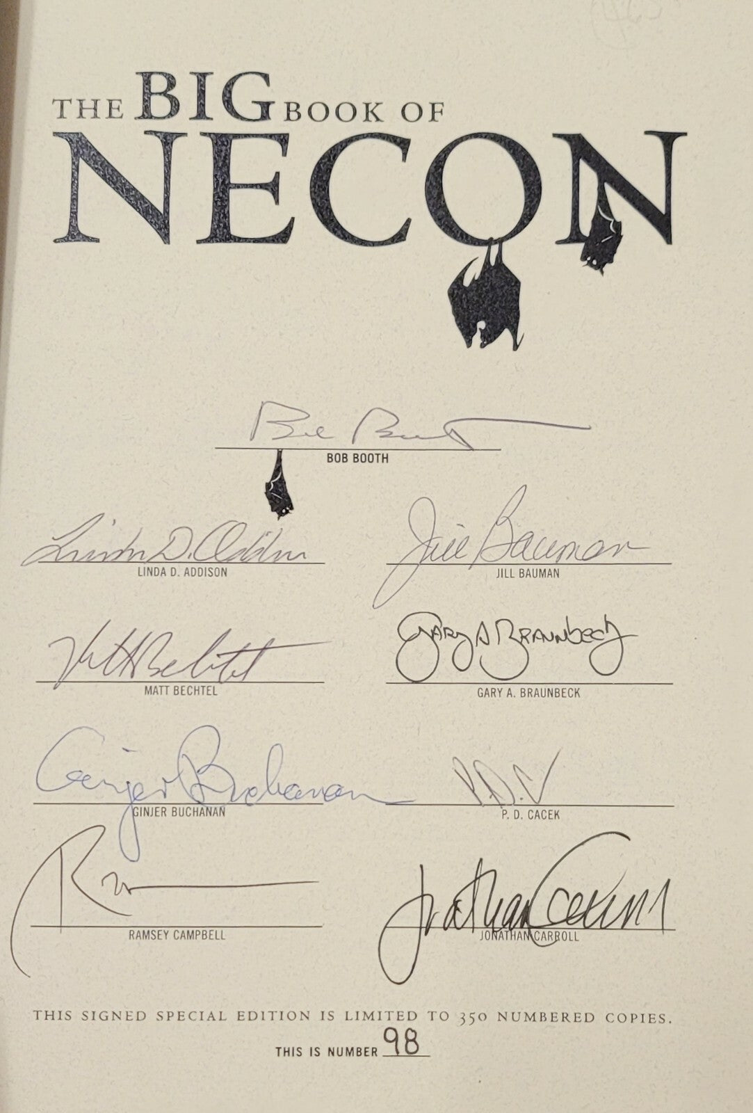 The Big Book of Necon by Bob Booth (Editor) Signed, Limited #98