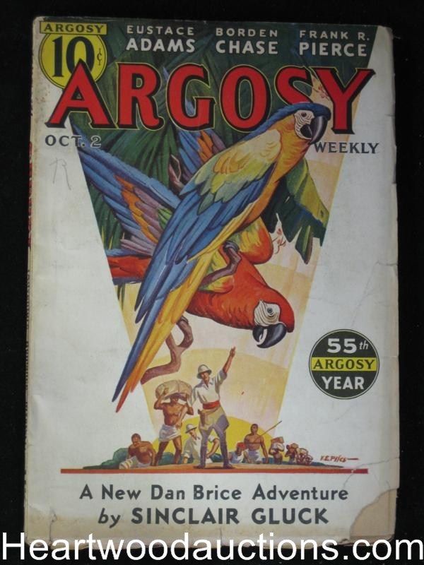 Argosy Oct 02, 1937 Cockatoo cover, Borden Chase, Frank Richardson Pierce