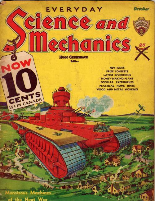 Science and Mechanics Oct 1934 Pulp Frank Paul; Monstrous Machines of the Nex...