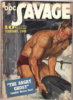 Doc Savage Feb 1940 "The Angry Ghost"; E Clarke Cvr Art