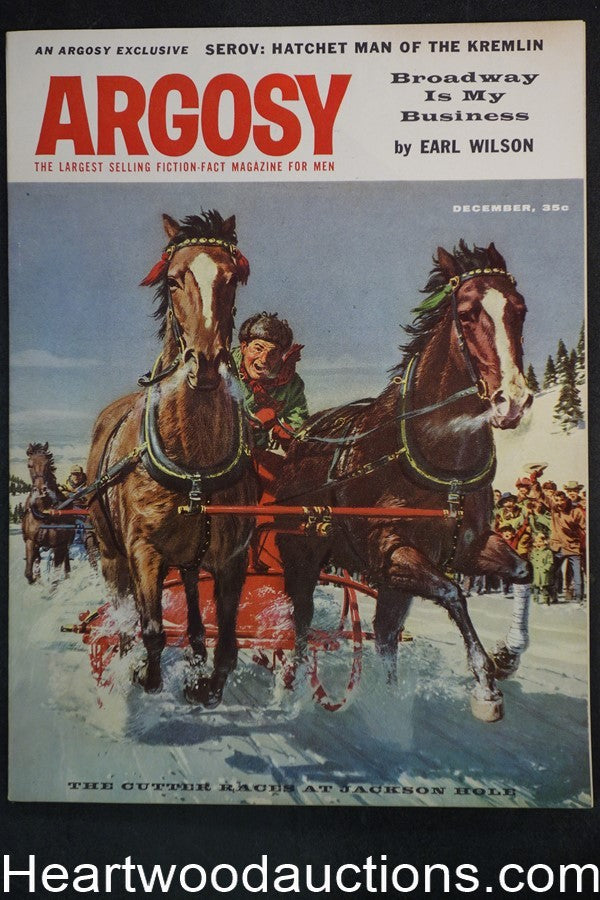Argosy Dec 1957 Jack Dumas Buggy Horse racing Cvr, Boxing, Stanley Meltzoff - Hi