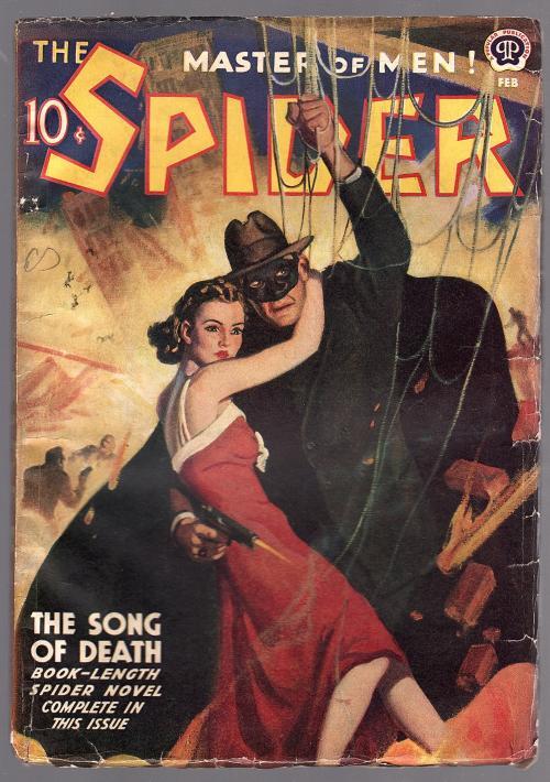 The Spider Feb 1939 John Newton Howitt Cvr, Spider rescues Good Girl - Pulp