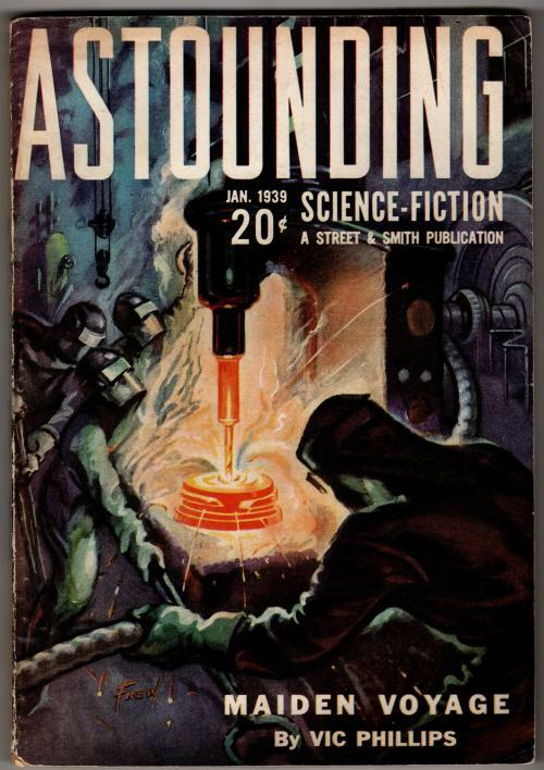Astounding Jan 1939 John Frew Cvr; Manly Wade Wellman; L. Sprague deCamp