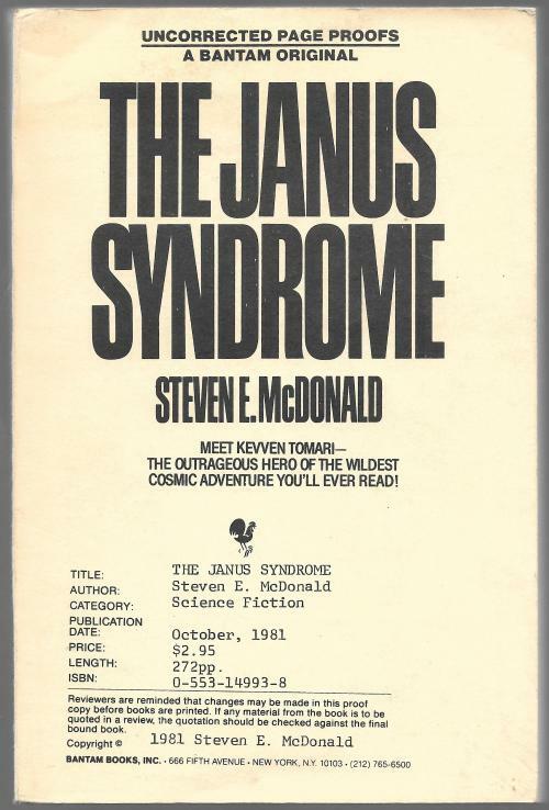 The Janus Syndrome by Steven Edward McDonald (Uncorrected Proof)
