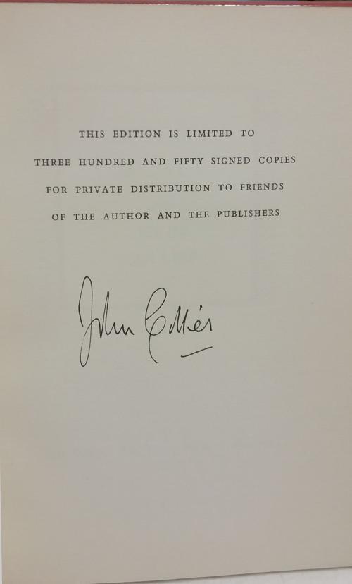 Witch's Money by John Collier 1st Edition LTD Signed Melvin Korshak's Copy