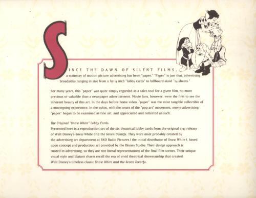 Snow White and the Seven Dwarfs Lithograph Portfolio & Theater Cards