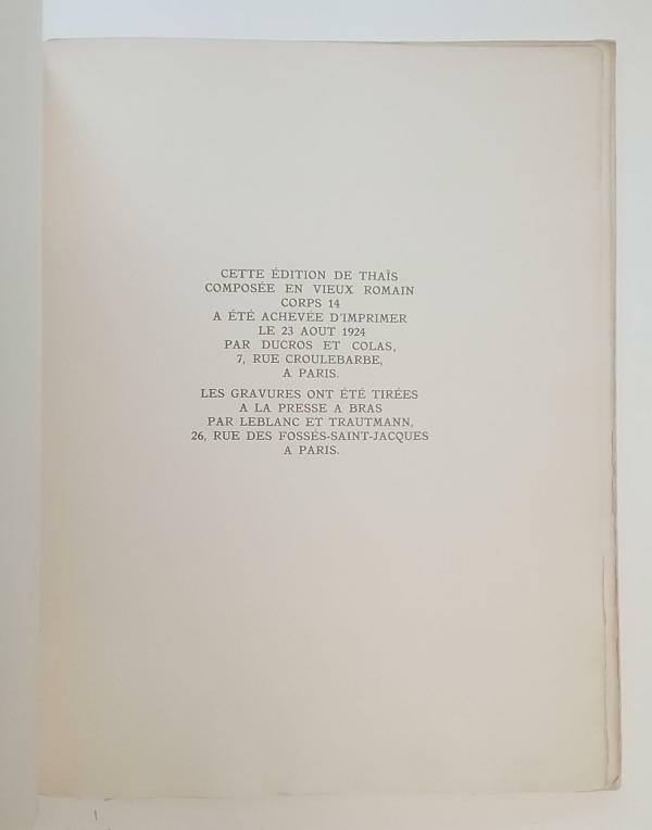 Thais by Anatole France (Illustrated by Raphael Freida) 1924 Limited Edition