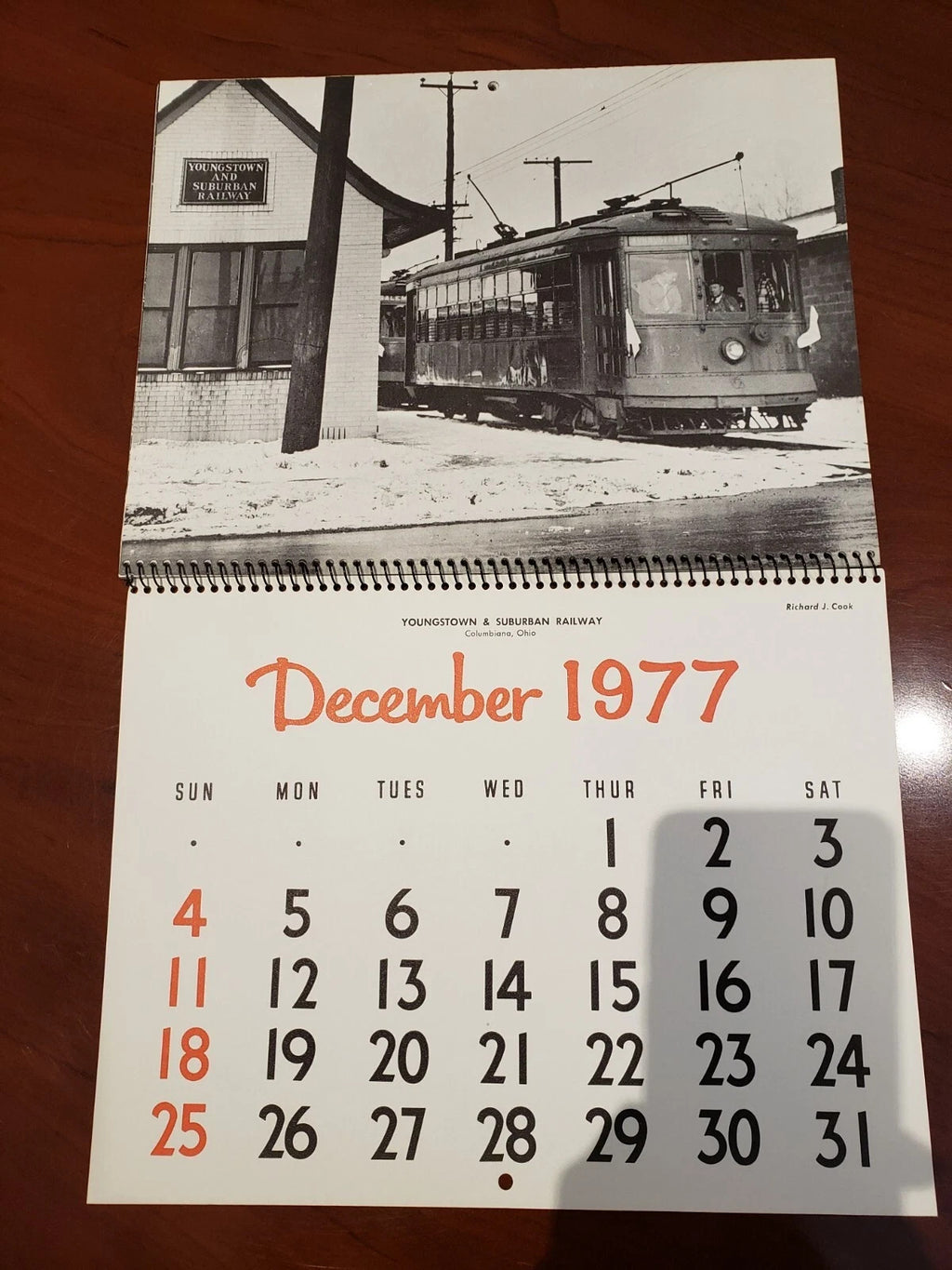 7 Vintage Electric Railroad Calendars, Golden West Books 1971, 1972, 1977, 1978