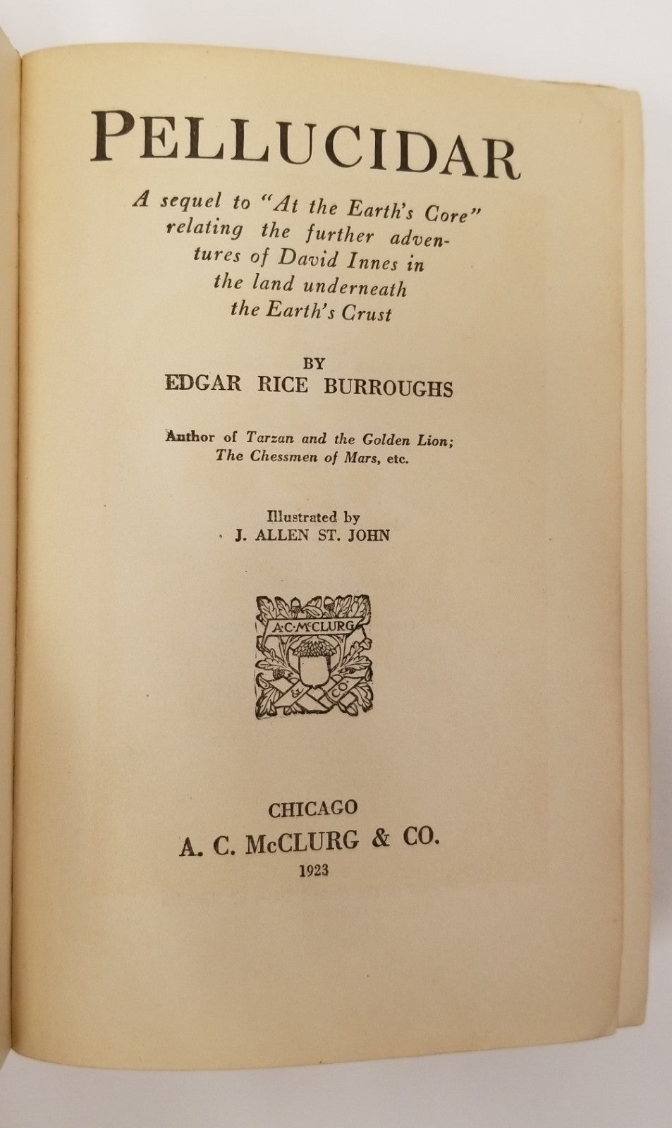 Pellucidar  by Edgar Rice Burroughs 1st St.John Art Fax DJ