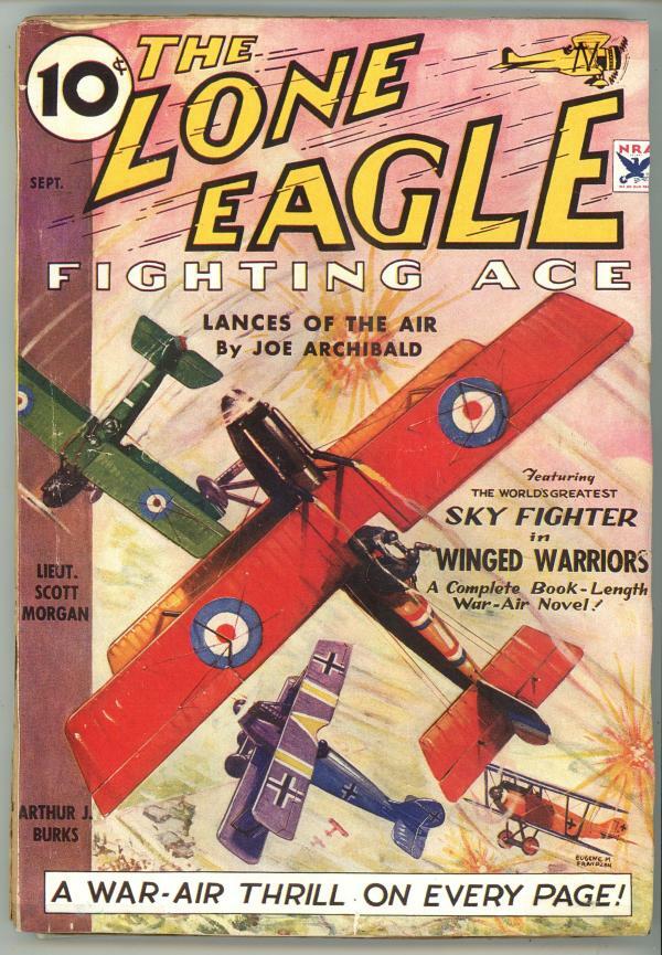The Lone Eagle Sep 1933 Volume 1 Issue 1 Fax Cover Pulp