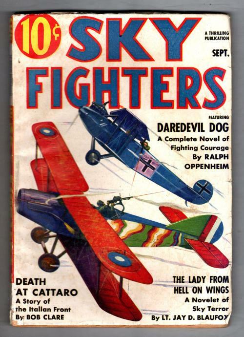Sky Fighters Sep 1938 Pulp "Daredevil Dog" Ralph Oppenheim