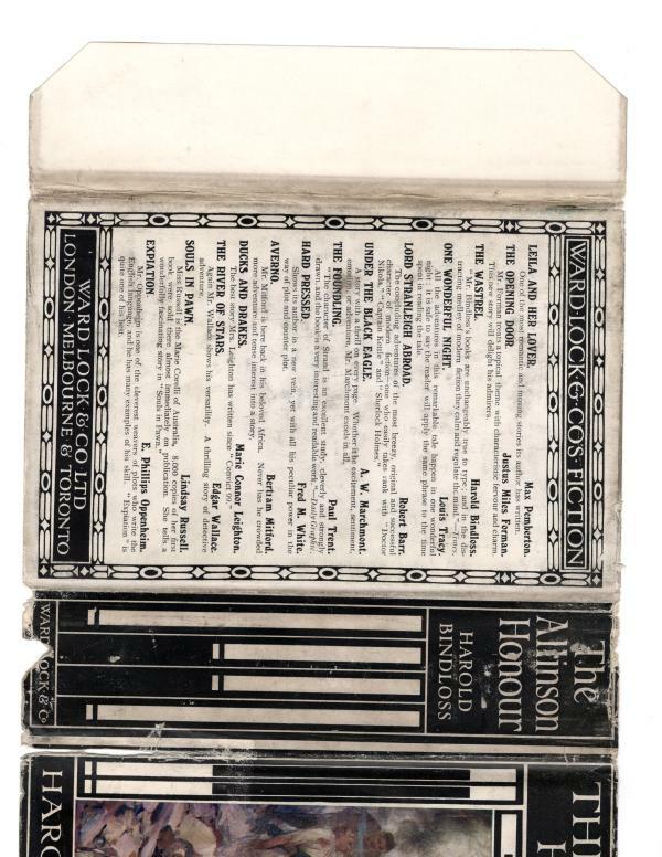 The Allinson Honour by Harold Bindloss (First Edition) File Copy