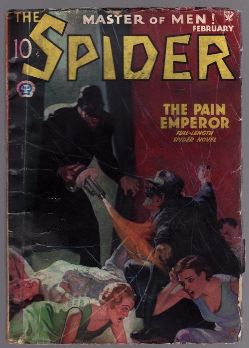 The Spider Feb 1935 Howitt GGA Cvr Ed Race and Doc Turner - Pulp