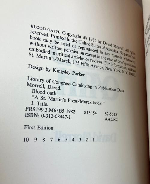 Blood Oath by David Morrell (First Edition) Signed